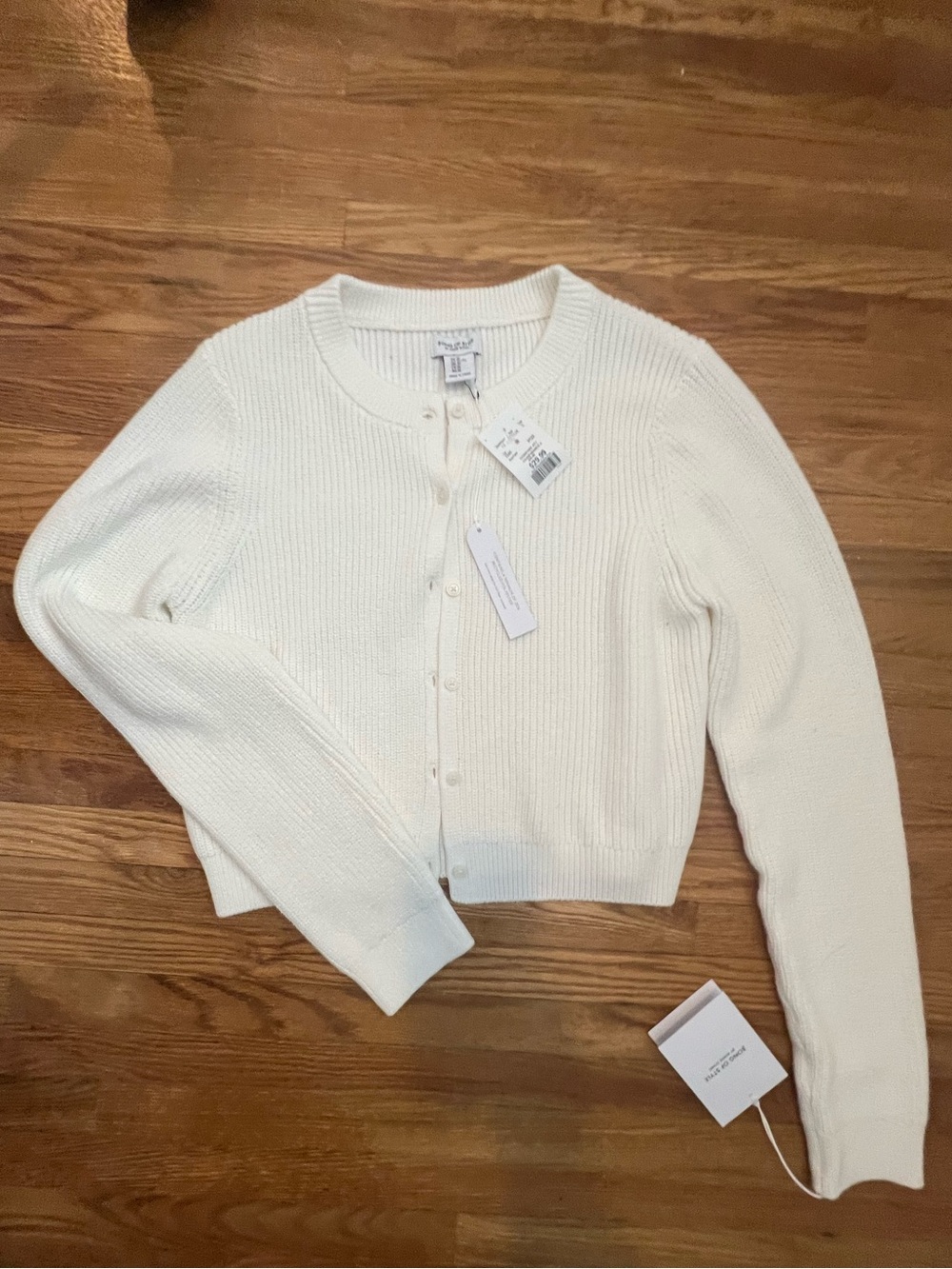 Song of Style Cream Ribbed Button Cardigan